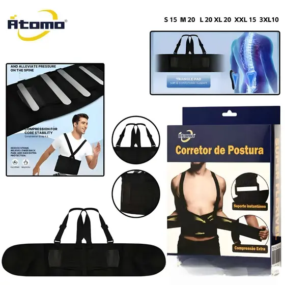 Cinta Para Lombar Ergonômica Proteção Da Coluna Postural EPI De Segurança Para Cargas Pesadas