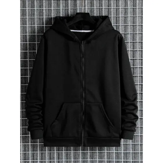 Blusa De Moletom Com Zíper Unissex Canguru Masculino Feminino Capuz e Bolsos Promoção