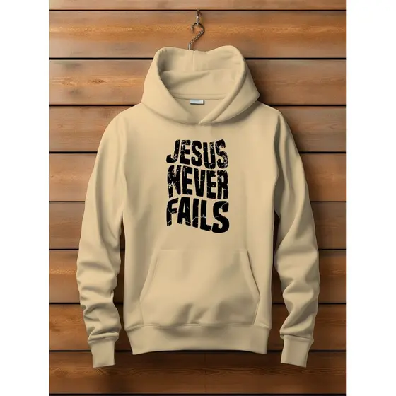 Moletom Oversized Jesus Never Fails Blusa de Frio Canguru Streetwear Premium Algodão Unissex Hip Hop Trap Gringa