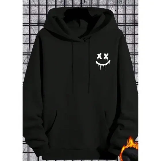 Moletom Masculino / Feminino com Capuz Unissex Estampa Smile - Várias Cores