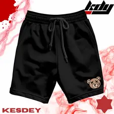 Shorts Masculina Bermuda Estilo Mauricinho Leve Slim com Bolso Lateral Estampa URSO DE PELUCIA X