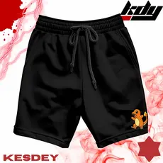 Shorts Masculina Bermuda Estilo Mauricinho Leve Slim com Bolso Lateral Estampa POKEMON CHAMANDER