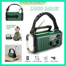 10000mAh Multifuncional Rádio De Emergência Solar, Rádio De Manivela, Rádio AM/FM Tempo,, Carregamento Tipo C