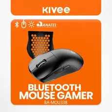 Kivee X Basike Mouse Sem Fio Gamer Bluetooth 5.1 e 2.4Ghz 12800DPI Recarregável e Ergonômico Ba-MOU338