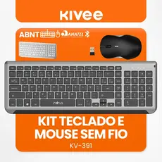Kivee Teclado e Mouse Bluetooth 2.4G Preto - Conexão Sem Fio Design Compacto, Bateria Longa Duração