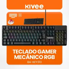 Kivee X Basike Teclado Mecânico Switch Vermelho Estrutura em Alumínio  Software programável KEY313
