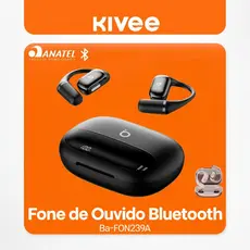 Kivee X Basike Fone de Ouvido Bluetooth Aberto com Display 68H Bateria IPX6 Bluetooth 6.0
