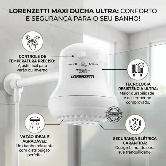 Chuveiro Ducha Maxi Ultra Elétrico Lorezentti 127V 4600W