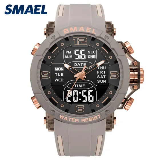 SMAEL 8140 Relógio Esportivo Dinâmico Masculino Com Display Duplo Multifuncional À Prova D'água Casual Fashion Presente