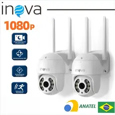 INOVA Câmera segurança Prova D'água sem fio gira 360° HD 1080P IP66 APP YOOSEE 110-220V ICSEE