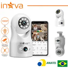 INOVA câmera wifi visão noturna full HD 360º microfone áudio babá eletrônica robozinho sem fio