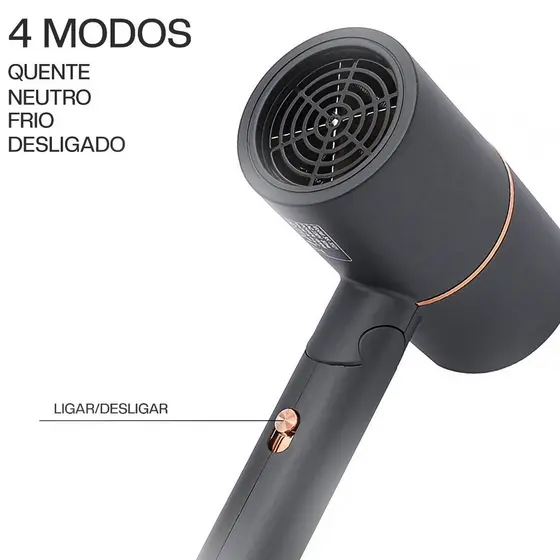 Secador de Cabelo iônico Dobrável e Pratico 110V - A703
