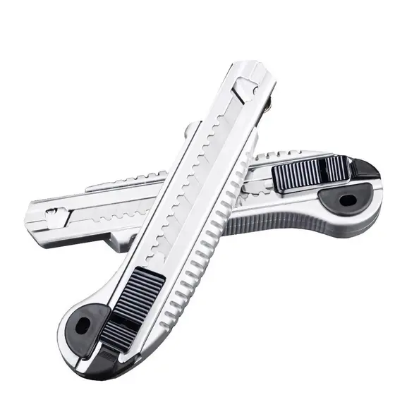 Estilete Profissional + 5 Lâminas Extras Com Descarte e Abastecimento de Lâminas Automatico