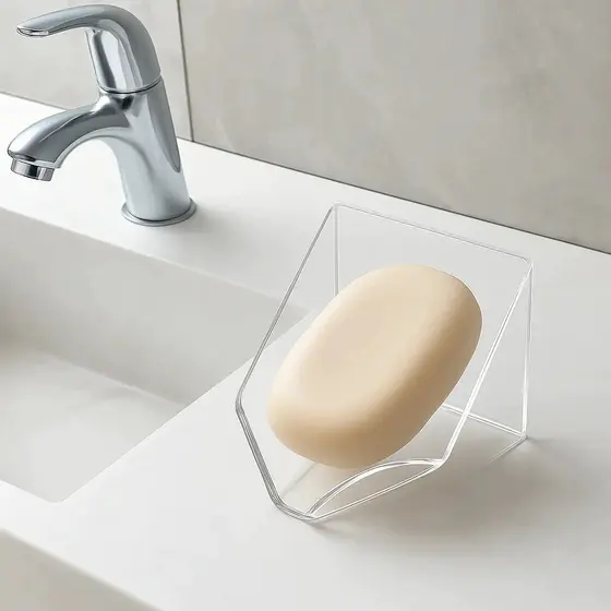 Kit 3 Saboneteiras De Acrílico Pia Banheiro Lavabo Clean Cor Transparente