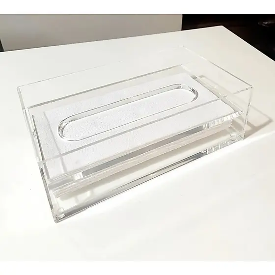 Caixa Porta Lenços De Papel Interfolha Acrilico Cristal Top