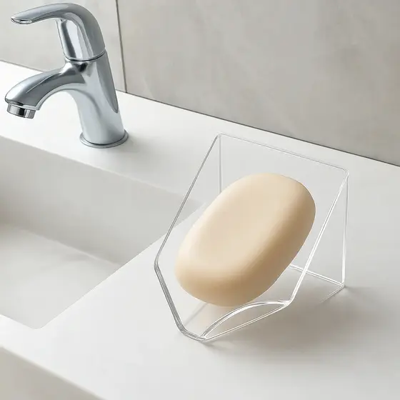 Kit 2 Saboneteiras De Acrílico Pia Banheiro Lavabo Clean Cor Transparente