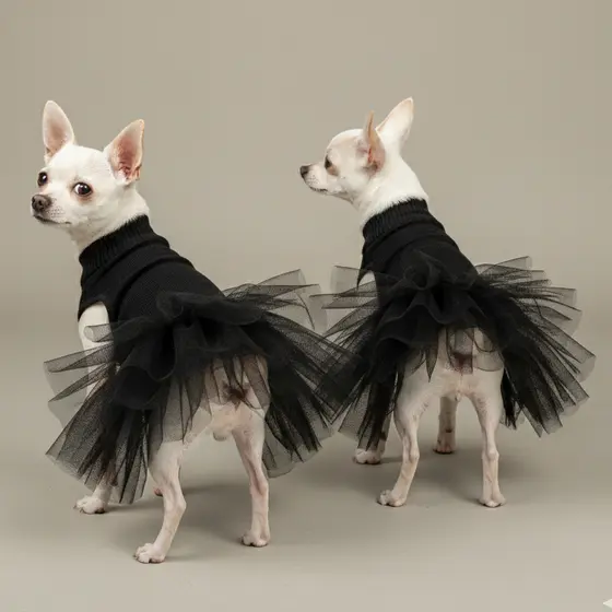 Vestido Pet de Festa Luxo com Saia de Tule | Roupa Social para Cães e Gatos