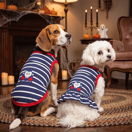 Fantasia Halloween Pet Vampiro para Cachorro e Gato | Roupa Listrada