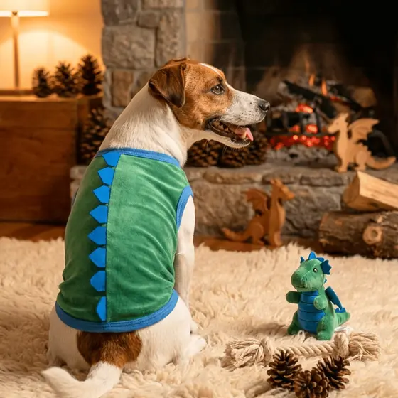 Roupa Pet Regata Dinossauro Cachorro Espinhos Fantasia Pet Inverno | Cães e Gatos