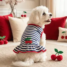 Vestido de Cerejinha para Cachorro e Gato | Roupa Pet Verão Fresquinho