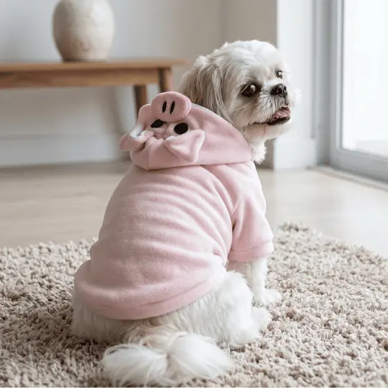 Moletom Soft para Cachorro e Gato Inverno Estampa Porquinho Quentinho Roupa Pet