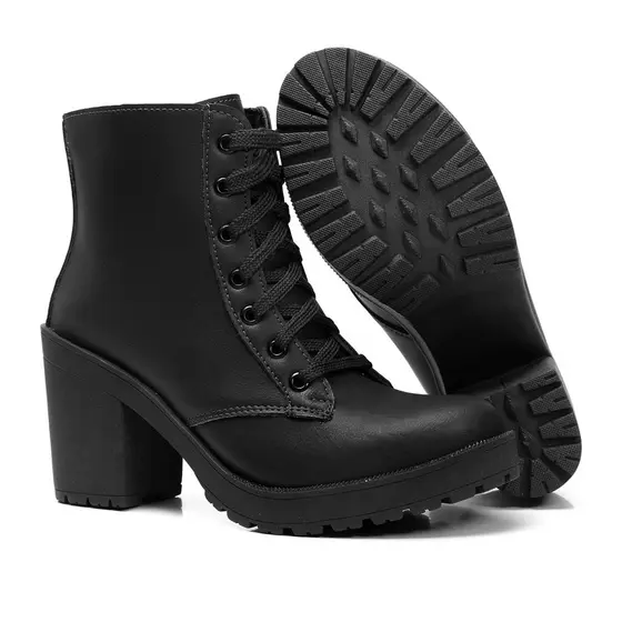 Botinha Feminina Coturno Com Salto Confortável Bota Blogueira Exclusiva