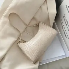 Bolsa Feminina de Ombro Textura Croco Elegante e Moderna​
