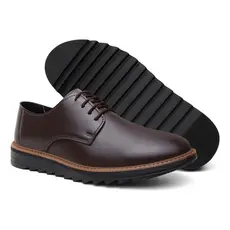 Sapato Masculino Cano Alto Tratorado Marrom Confortável