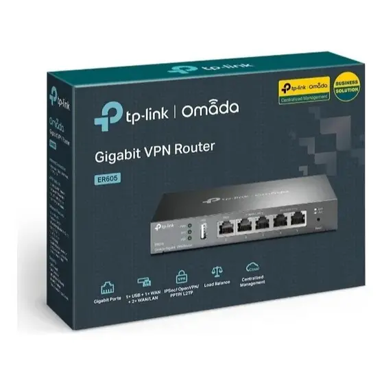 Roteador Vpn Load Balance Tp-link Omada Er605 Gigabit Cor Preto