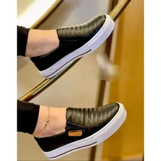 Tênis SLIP ON Ziper Sapatilha Feminina Confortável Macia Leve