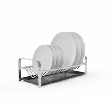Escorredor Inox Suporte Pratos Parede Bancada Linha Cozinha Hotelaria Restaurante Bandeja Coletora Agua Marca Mak inox