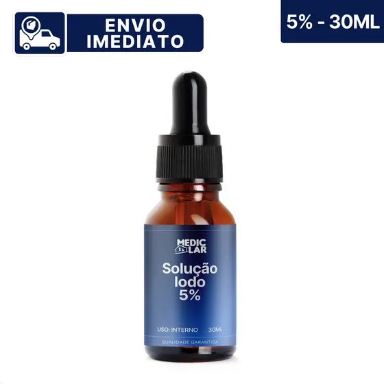 Solução De Iodo 5% ou 2% - 30 ML OU 50 ML - Envio Imediato