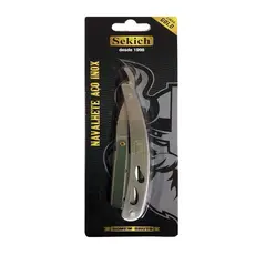 Navalha Navalhete Profissional Barba Cabelo Aço Inox Sekich Linha Gold