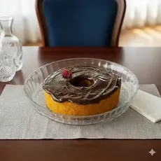 Prato Com Borda Alta Em Vidro Transparente Para Servir Sobremesas Bolo 30cm Pudim Multiuso Decorado