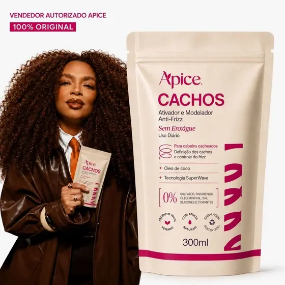 Ativador e Modelador Anti-Frizz Cachos Refil 300g Ápice
