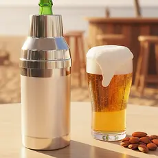 Porta Garrafa 600ml Térmica em Alumínio e Isopor