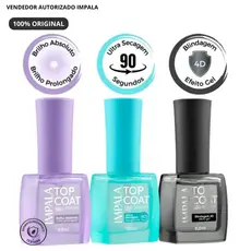 Top Coat Impala Pro Finish 4D – Brilho Absoluto, Secagem Ultra Rápida e Proteção