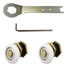 Kit 2 Roldanas Para Box de Vidro de 8 mm + 2 Chaves (1 Allen + 1 Regulagem)