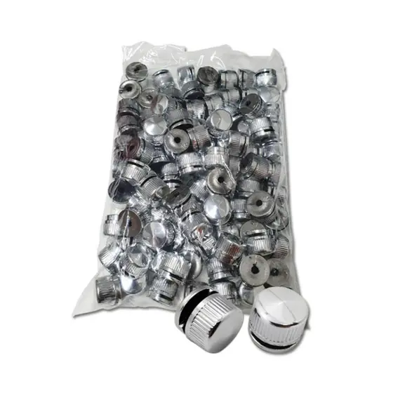 Kit com 12 Botões Francês Suporte Para Espelho Plástico Abs Cromado Metalizado + buchas e parafusos