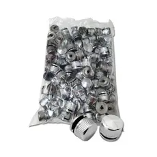 Kit com 12 Botões Francês Suporte Para Espelho Plástico Abs Cromado Metalizado + buchas e parafusos