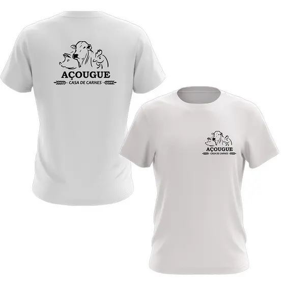 Camiseta Açougue Açougueiro Trabalho Uniforme Serviço