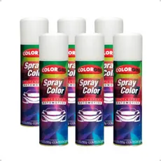 Kit Tinta Spray Automotivo Colorgin Branco Brilhante C/ 6