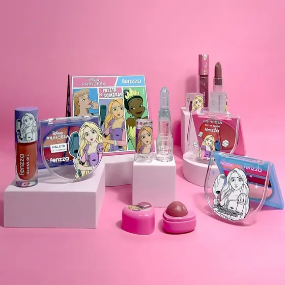 Lançamento Linha Princesas Disney Fenzza | Paleta de Sombra + Batom + Gloss + Blush + Iluminador