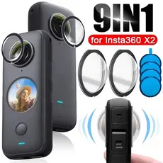 Filme 9 Em 1 Para Lente De Câmera Insta360 X2-Capa Protetora De Ação Pegajosa-Protetor De Substituição Frontal Traseira