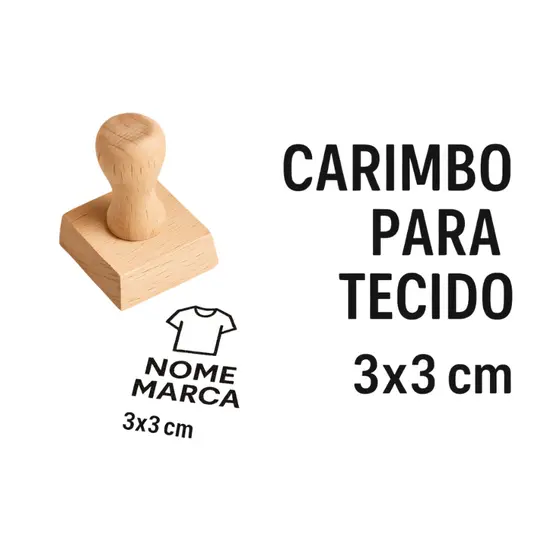 Carimbo Para Tecido 3x3 Personalizado Com A Sua Marca