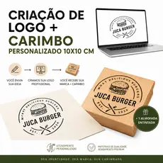Criação De Logo Profissional + 1 Carimbo Personalizado Para Embalagens Com Sua Marca 10x10cm Logomarca Exclusiva