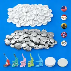 32mm/44mm/58mm Branco Pins E Bottons 100 Kits Para Máquina De Button