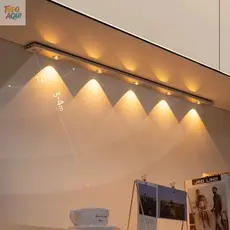 Ultra fino diodo emissor de luz 120/80/60/50/40cm armário lâmpada pir sensor de movimento sem fio usb recarregável luz