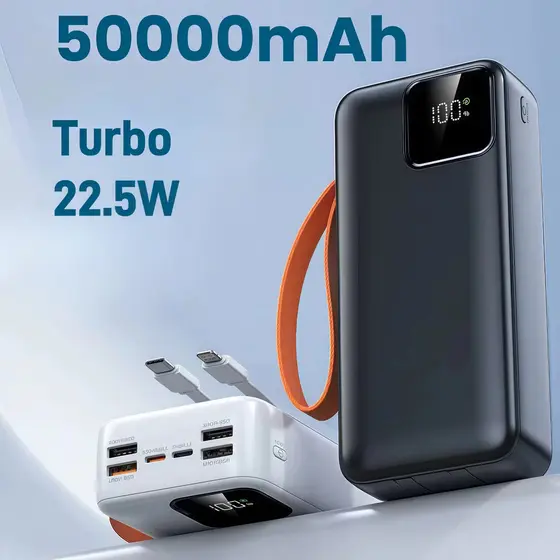 Carregador Portátil portátil grande 50000mah/30000mah Turbo 22,5W PD carregamento ultrarrápido