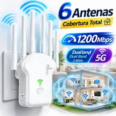Repetidor Wifi 2800m 6 Antenas Roteador Amplificador De Sinal Modem 1200MBPS